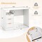 White Home Office Desk with Power Outlet 3 Storage Drawers and Open Compartment